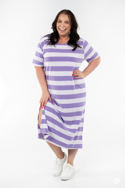 Striped Pocket Tee Maxi Dress