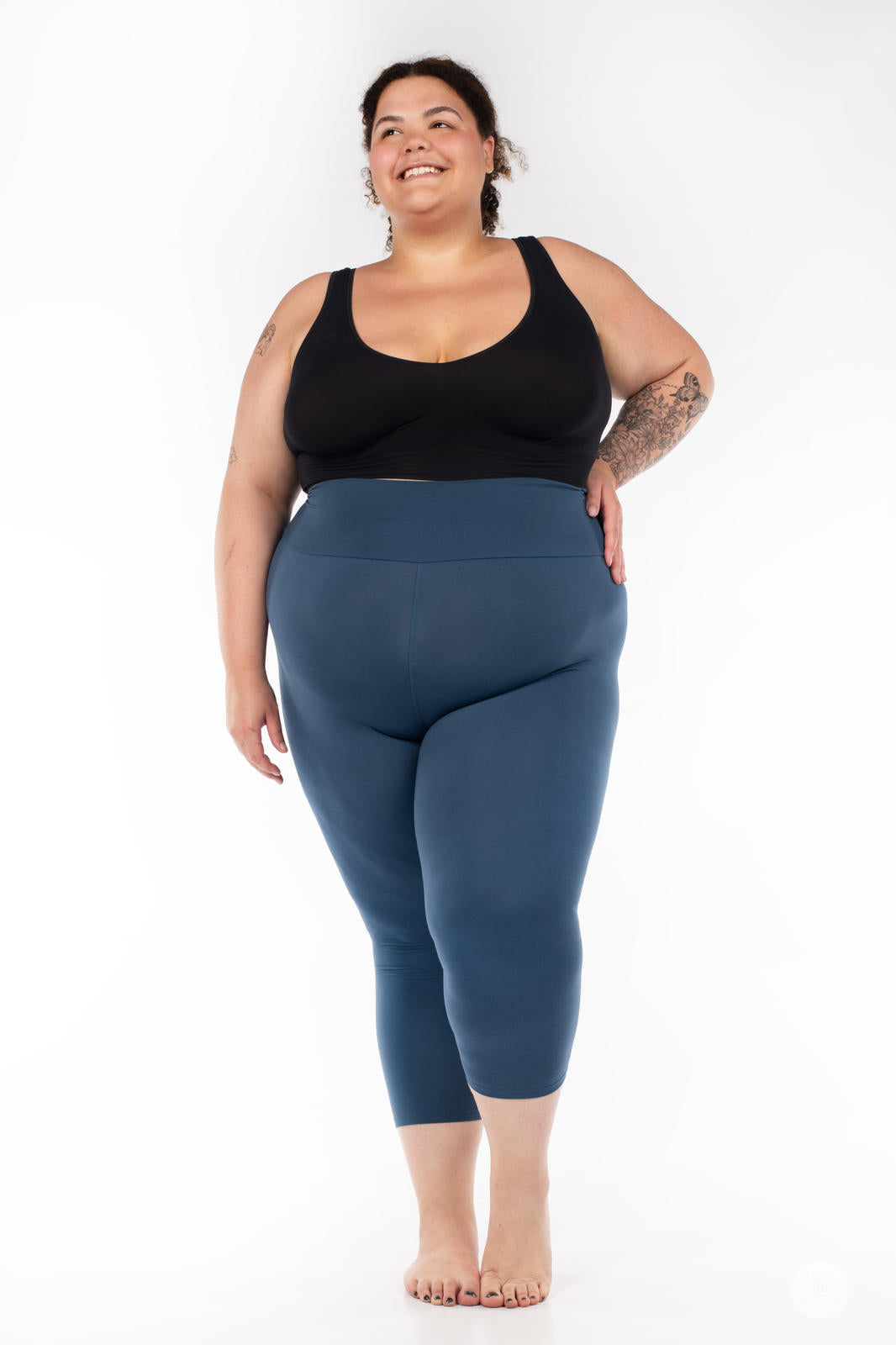 Seaport Blue High-Waisted Crops