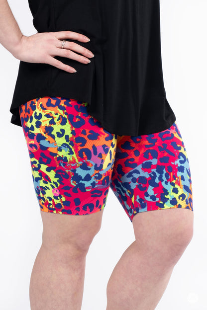 Neon Safari Biker Shorts
