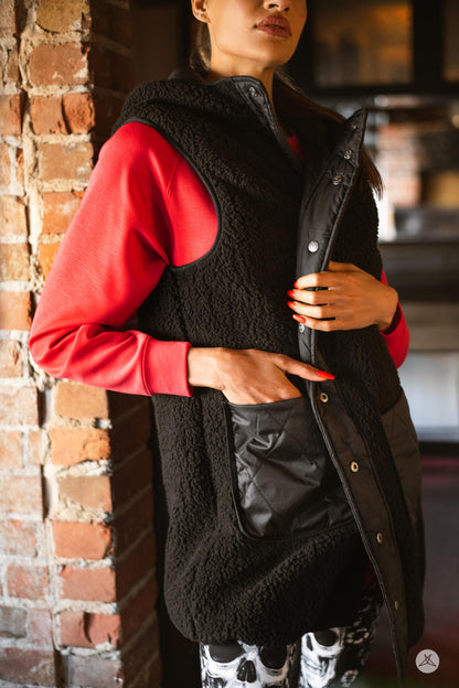 Reversible Quilted Sherpa Vest