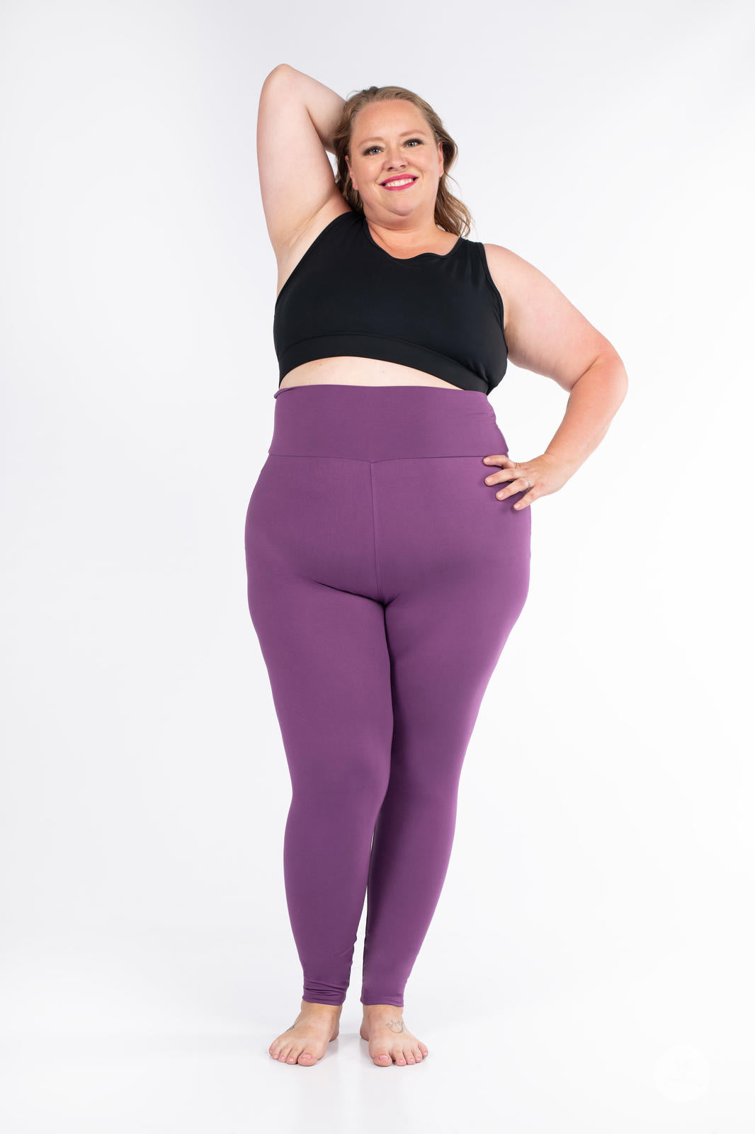 Plum High-Waisted Leggings