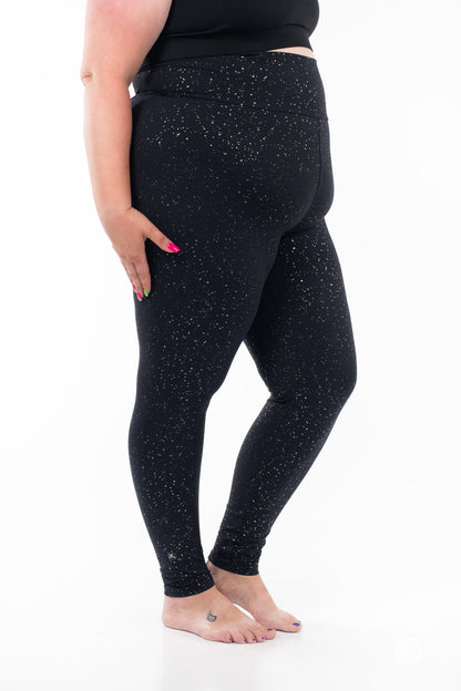 Silver Sparkle High-Waisted Leggings