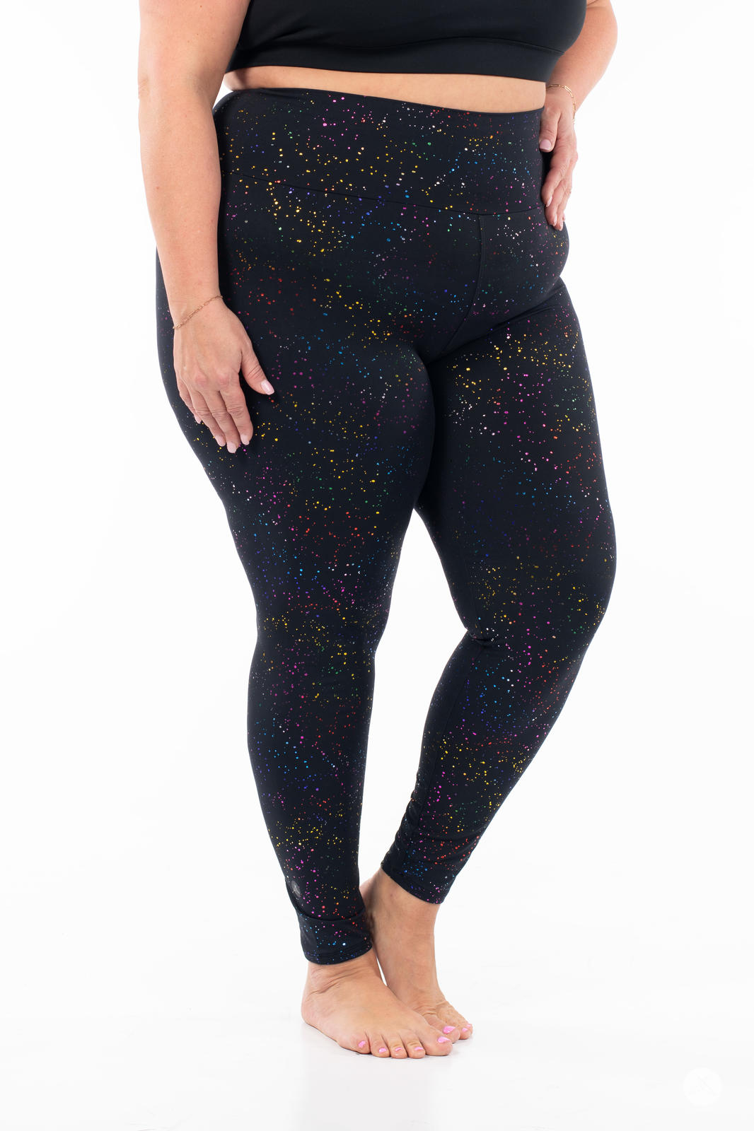 Rainbow Sparkle High-Waisted Leggings