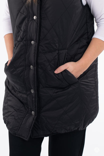 Reversible Quilted Sherpa Vest