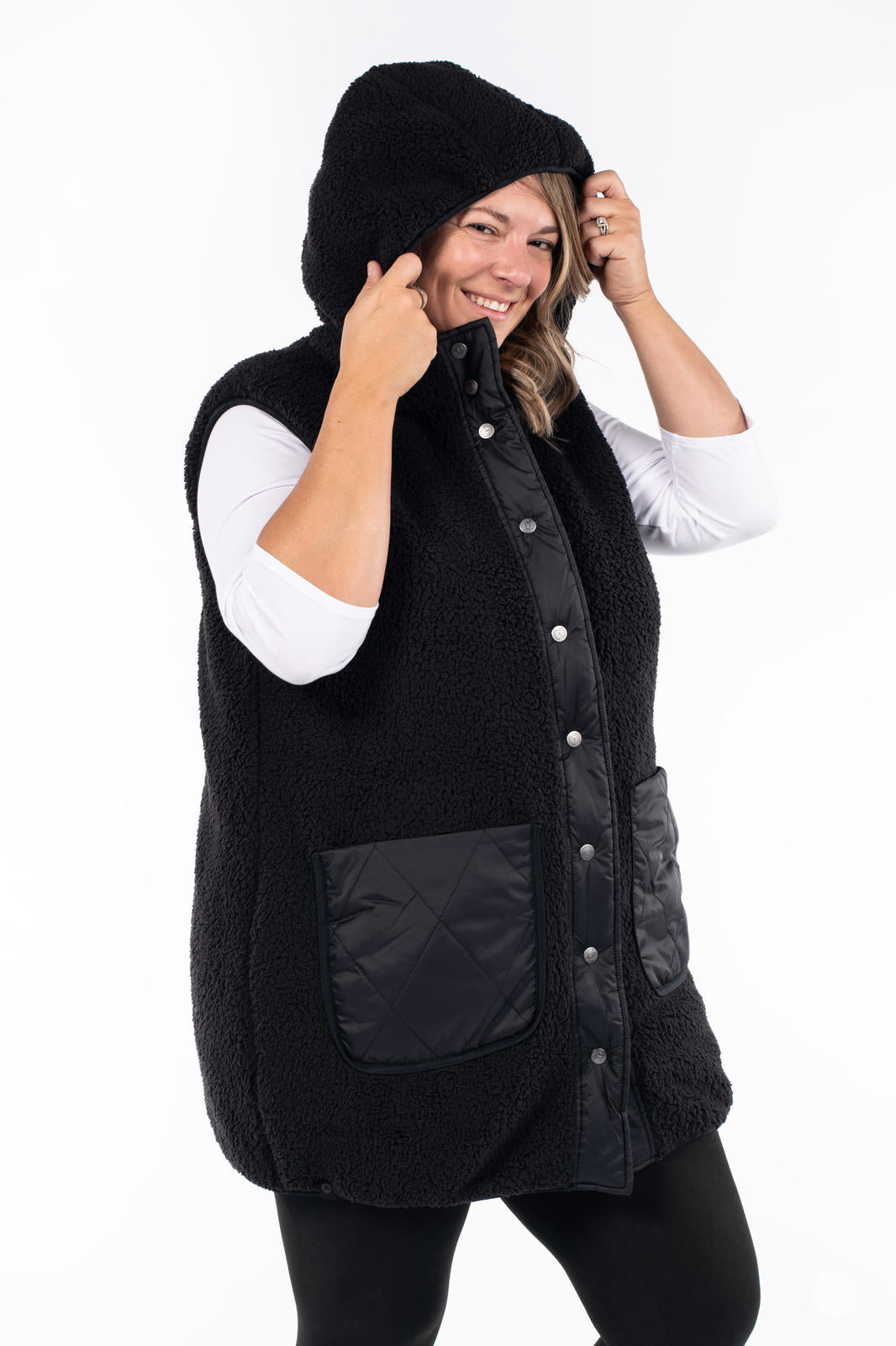 Reversible Quilted Sherpa Vest