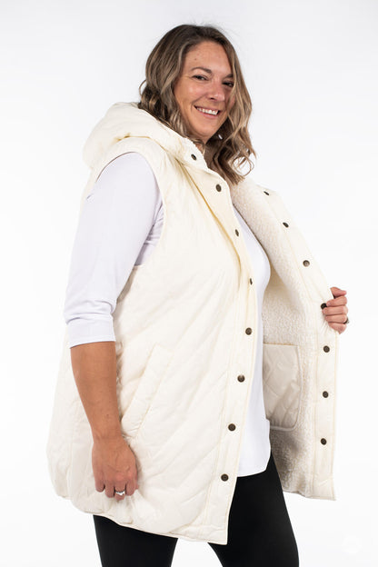 Reversible Quilted Sherpa Vest