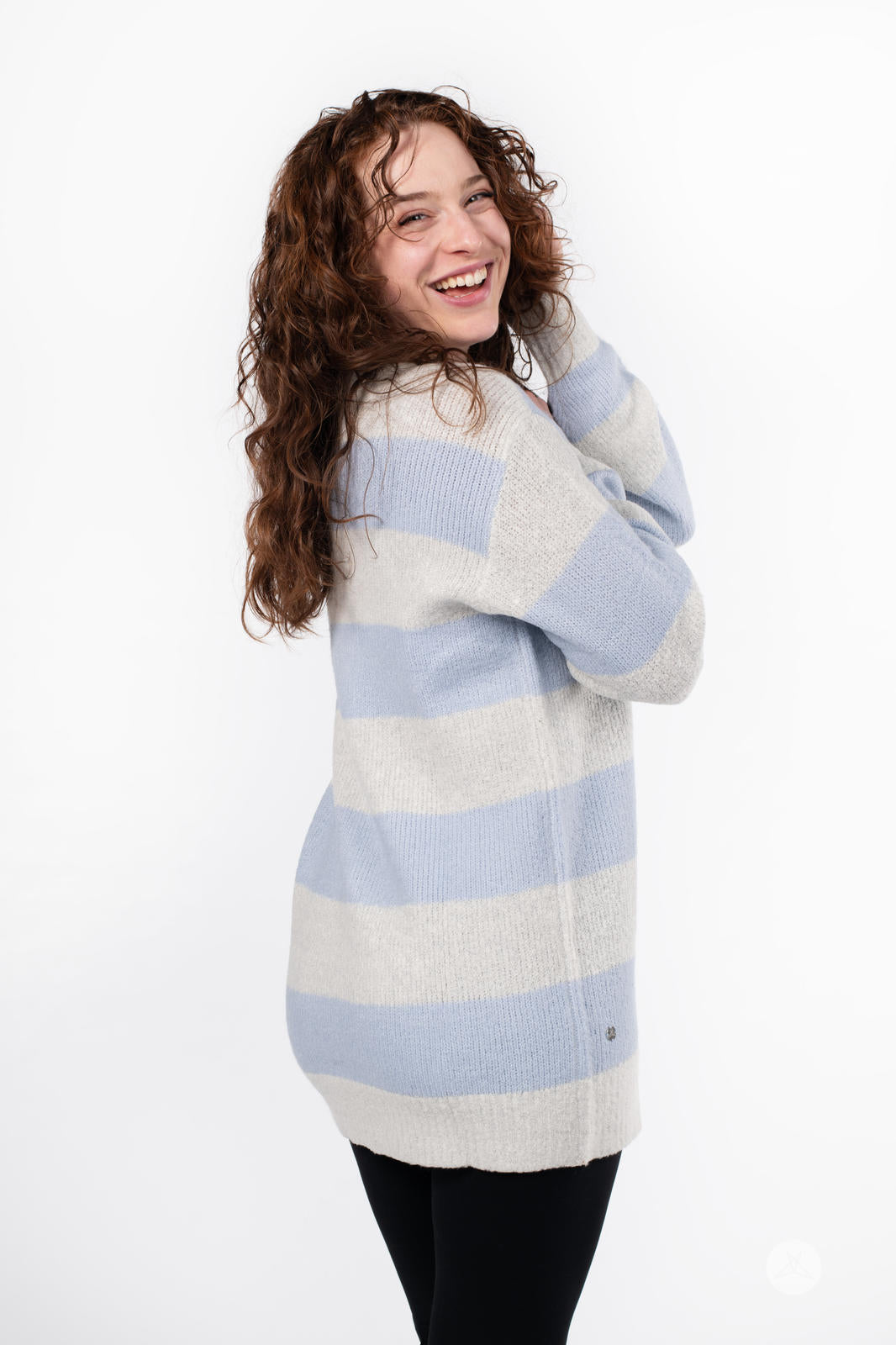 Striped Cozy Crew Sweater