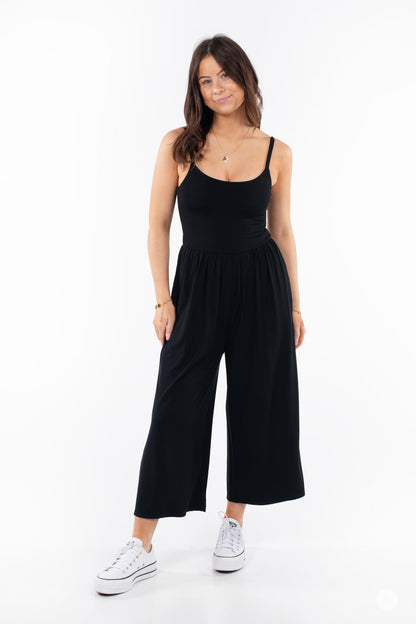 Cropped Wide Leg Jumpsuit