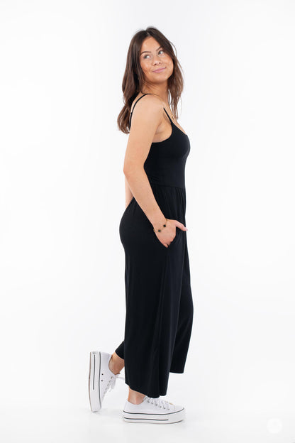 Cropped Wide Leg Jumpsuit