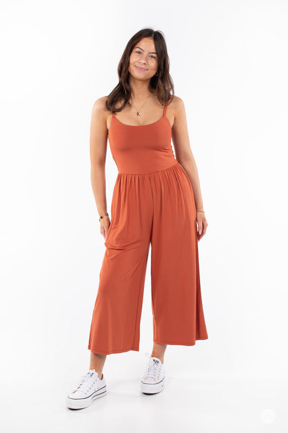 Cropped Wide Leg Jumpsuit