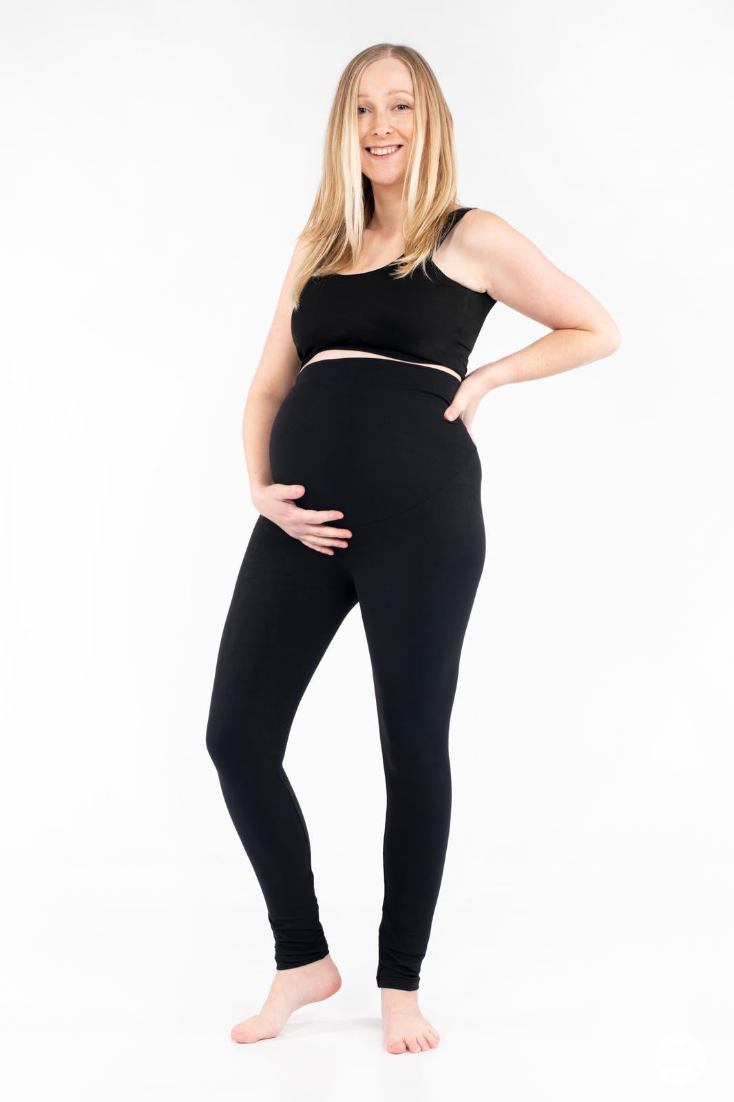 Black Maternity Sports Legging  Maternity leggings, Pregnant