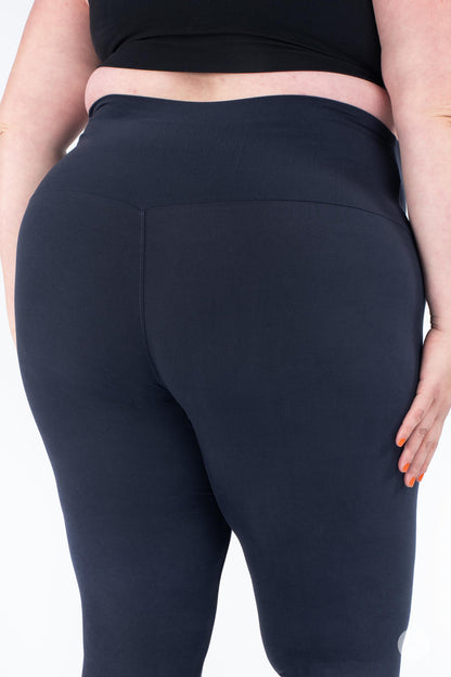 Navy Wide Waistband Leggings