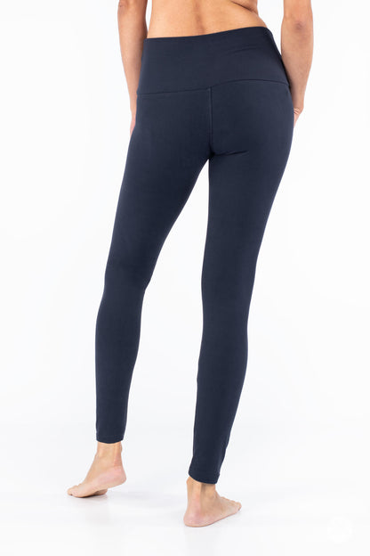 Navy Wide Waistband Leggings