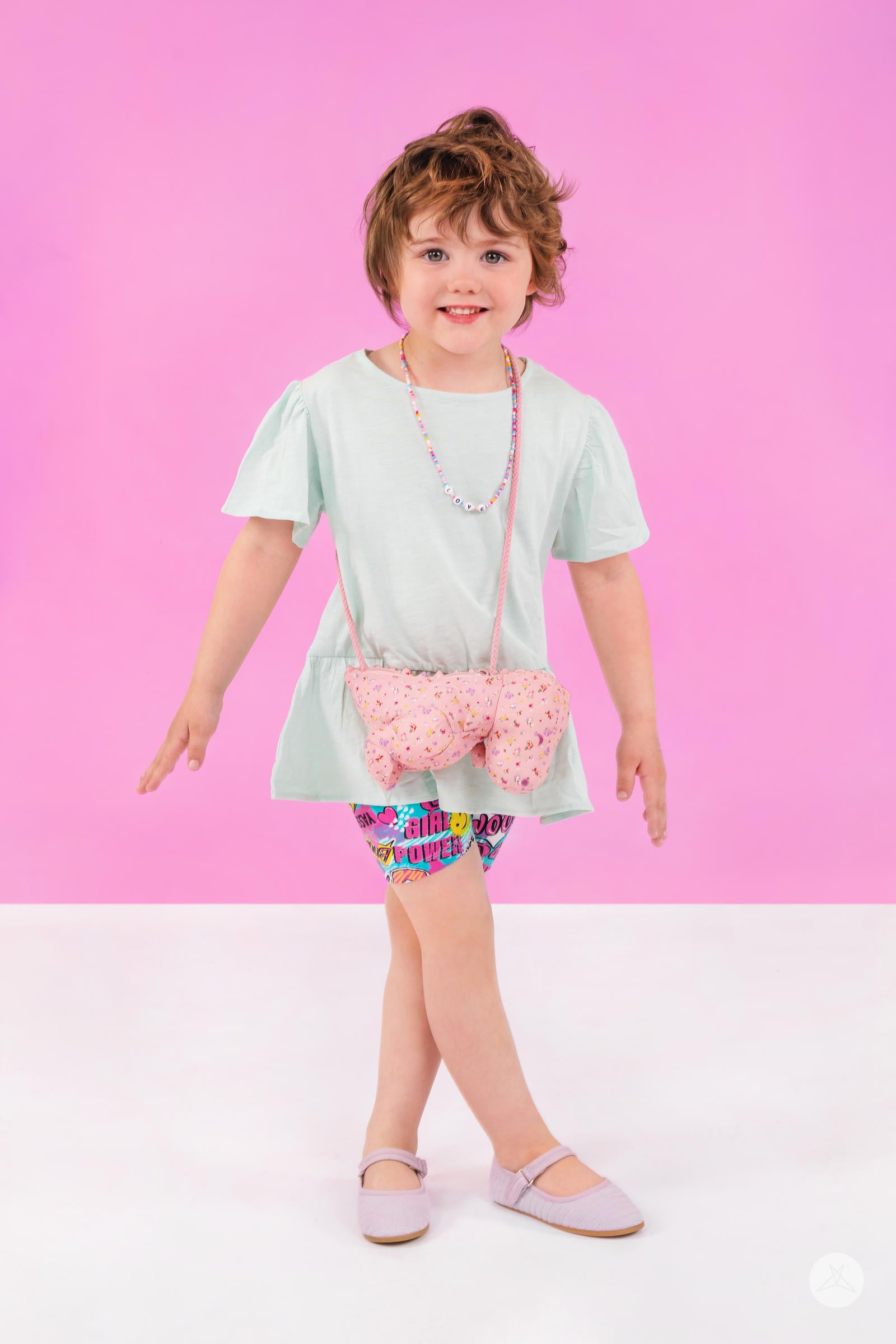 Toddler + Girls Floral Biker Shorts | Pink